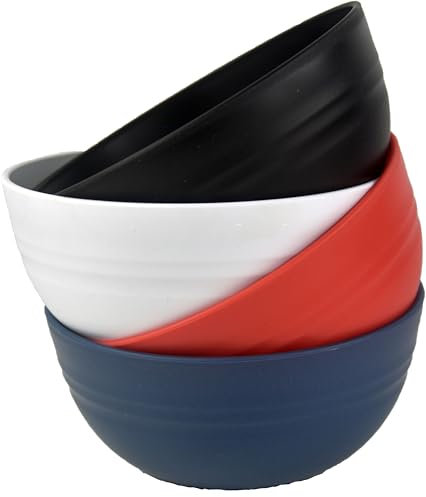 Unbreakable Cereal Bowls, Large Plastic Bowls Set of 4, EU Tested. Lightweight, Dishwasher and Microwave Safe, Ideal for Cereal, Salad, Noddle and Parties (Summer, Single)