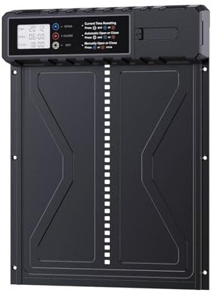 Haipky 2024 Newest Opener Automatic Chicken Coop Door with Timer and Manual Mode | Anti-Pinch Aluminum Alloy | Large Programmable LCD Screen | Low Battery Warning | 36 * 27.5cm/14.17 * 10.83in