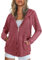 Flikity Cardigans for Women UK, Zipper up Hoodies for Women UK Ladies Lightweight Jackets Long Sleeve Tops Hooded Cardigan Womens Work Clothes Wine Red M
