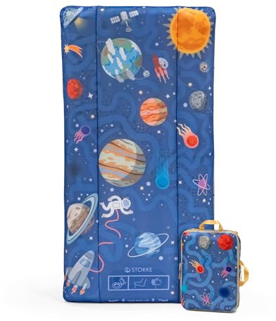 Stokke JetKids CloudSleeper, Space Maze - Aufblasbares Kinderreisebett - Mit integrierter Pumpe und Packbeutel - Ideal für Kinder ab 2 Jahren