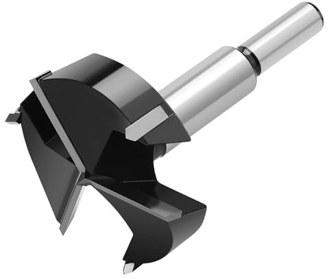 hsawbit Broca Forstner de 45 mm, broca Forstner con punta de carburo de triple flauta para madera dura, broca de bisagra para carpintería