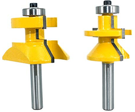 V-Nut-Schablone, 2 Stück 8 mm Schaft 120 Grad Fräser-Set Holzbearbeitung Nutfräser Holz Zapfen Fräser Bits, S-Fräser