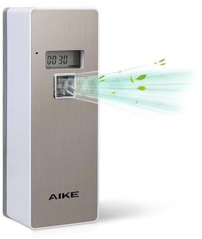 AIKE AK1801 Air Fresheners Automatic Spray Dispenser – Programmable(Compatible with Glade Automatic Air Freshener Refills 269 ml) – Ideal for Office, Airports, Gyms, Home(Brushed)