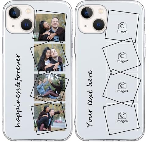 ZhuoFan Personalizada Funda para iPhone 15 6,1, Carcasa Personalizable con Foto Imagen y Texto Custom, Transparente Silicona TPU Antigolpes Personalizado Cover para iPhone 15