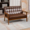 Jaxenor Sofa 2 Sitzer, Pu-Leder Vintage Sofa Sessel, Lounge Sofa FüR KüChenbank Massivholzsessel FüR Wohnzimmer, Schlafzimmer Und BüRos, 114x73.5x75cm, Braun