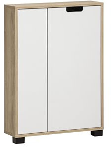 Schildmeyer Highboard Emmik 159449, weiß Eiche Dekor/weiß matt, 59,8 x 19,5 x 85,2 cm