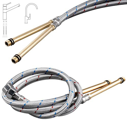 DMOZMSY Latiguillo Grifo Cocina Flexible Latiguillos De Fontanería 60 Cm Latiguillo 3/8 Manguera De Conexión De Extensión Manguera De Entrada De Agua Para Grifo Mezclador