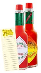 Table Sauces Bundle with Original Red Pepper Hot Sauce 57ml and Extra Hot Habanero Pepper Sauce 60ml by Tabasco - with Intrinsic Treats Shopping List Card