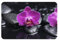 YOFIEN Badezimmerteppich mit Orchideen-Aufdruck, rutschfest, waschbar, 61 x 40,6 cm