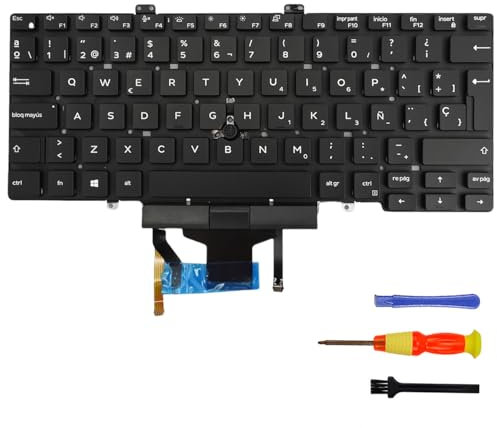 Teclado portátil para Dell Latitude 5400 5401 5410 5411 7400 7410 con retroiluminación (Español, Retroiluminación)