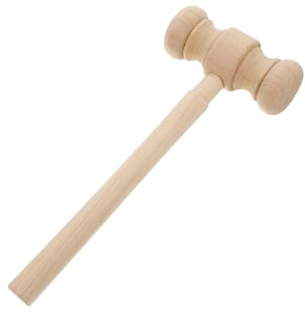 Toyvian Solid Wood Judge Hammer Toy Boys and Girls Toys Boys Age Mini Wooden Gavel Hammer Role Play for Cake and Egg Smash