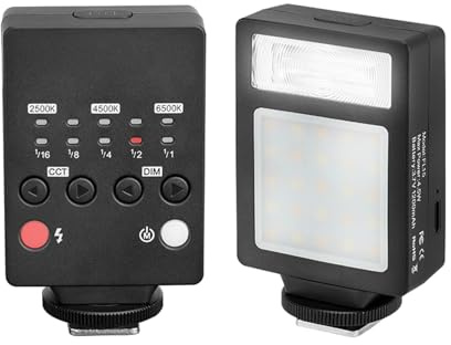 LED-Videolicht, Tragbares Kameralicht für Fotografie, 5 Helligkeitsstufen GN10 2500-6500K Füllen Sie Lampenzubehör für Content Creator Streaming, Taschenlampe-Shootings