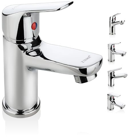 Bad Armatur Waschbecken Wasserhahn Einhebelmischer Einhebel-Mischbatterie Kalt mit Warmwasser Keramik-Kartusche und Wassersparsystem Waschbecken Armatur Badarmatur Einhebel-Waschtischarmatur