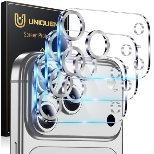 UniqueMe for iPhone 17 Pro Camera Lens Protector - 3 Pack Ultra HD Tempered Glass Camera Lens Protection Cover [Case Friendly] [Scratch-Resistant] [Night Shooting Mode] -Sliver Circle