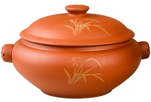 Kochtopf Keramik Dampfgarer Stielkasserolle Lila Ton Auflaufform Auflauf Suppentopf Keramik Yunnan Suppengericht mit Griff Hühnerfleisch Dampfgarer Topf Salat Servierschüssel 2800m