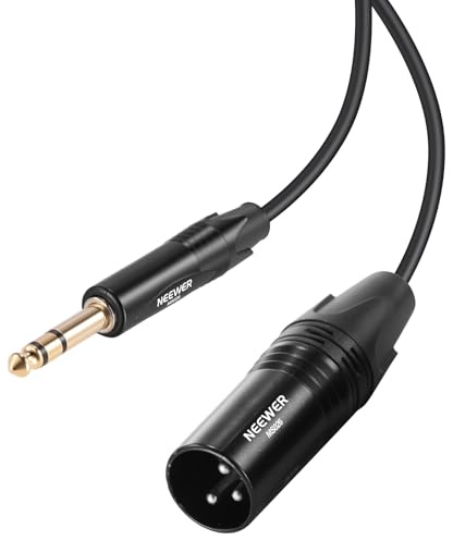 NEEWER 6.35mm 1/4 TRS to XLR Male Cable, 3 ft Quarter Inch to 3 Pin XLR Balanced Signal Interconnect Patch Cord Adapter Connector for Microphone Amplifier Mixer Powered Speaker Guitar Tuner, MS026