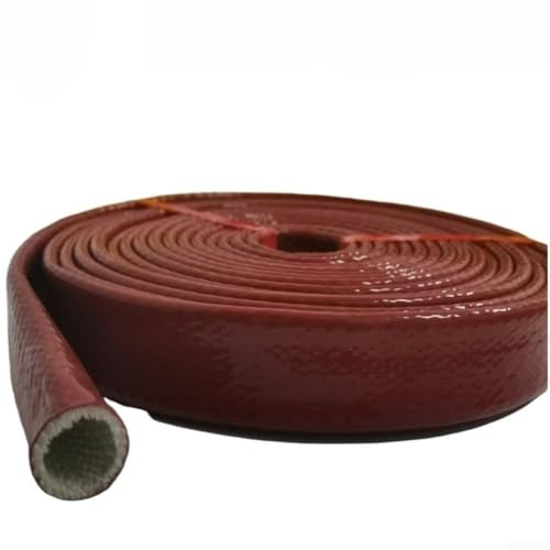 AugustknowU Manicotto ignifugo per tubi del gas e cavo in silicone in fibra di vetro ignifugo per resistenza alle alte temperature e sicurezza di isolamento elettrico (25 mm/1 m)