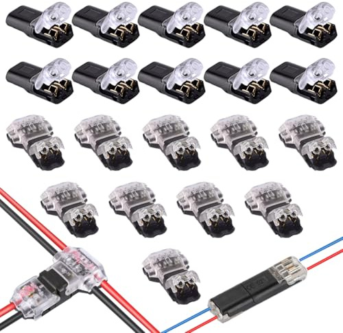 MOLZINY 20 pièces Connecteurs de câble automobile étanches D2 T2 10 bornes de raccordement et kits connecteur de câble à sertir rapide connexions étanches rapide pour véhicules camions