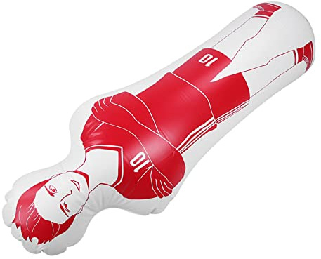 Cosiki Sac de Frappe Gonflable Portatif Factice D'entraînement pour Gobelet de Football pour la Pratique du Football 0,35 M PVC Rouge/Bleu 40x160 Cm pour Séance D'entraînement (Rouge)