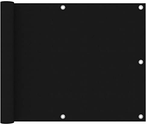 Yisssmeng Brise-vue pour balcon - Noir - 75 x 600 cm - Oxford - Résistant aux intempéries - Avec protection UV et œillets en aluminium - Pour balcon, terrasse, jardin - Design moderne
