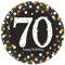 Amscan 551964 AM - Papierteller Sparkling Celebration 70, 8 Stück, ca. 23 cm, Milestone, Einwegteller