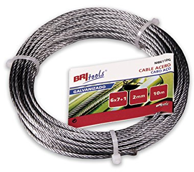 BriTools M86115G Filo in Acciaio zincato, Galvanizzato, 2 mm, Set di 15 Pezzi