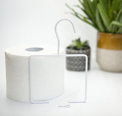 1x Natural Goods Berlin Toilettenpapierhalter, Schwarz, Weiß und Industrial, einfache, punktuelle Montage, minimalistisches Design (Weiß)