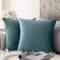 MIULEE Velvet Soft Soild Microfiber Decorative Square Pillow Case Throw Cushion Cover for Sofa Bedroom with Invisible Zipper 16x16 Inch 40x40cm Teal Green Set of 2 Lined