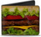 Buckle-Down Herren Pu Bifold Wallet-Vivid Cheeseburger Reisezubehr-Bi-Fold-Brieftasche, Mehrfarbig, 10.1 cm x 8.89 cm