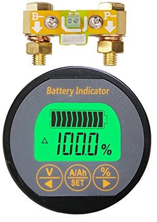 Ampnogy AiLi Battery Monitor Tester Voltmeter Ammeter 8-120V 0-350A 999Ah for Car Auto Motorboat Caravan Motorhome Motorhome Solar