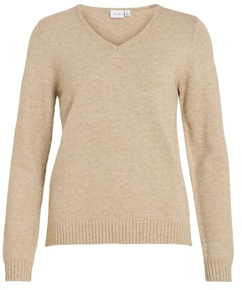 Vila Women's Viril V-Neck L/S Knit Top - Noos Sweater
