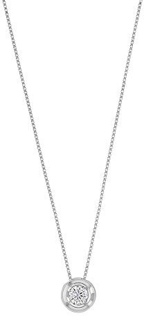Jouailla Halskette aus 9 Karat (750) Weißgold Venezianerkette mit Zirkonoxid 3,5 mm (307005)