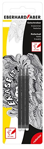 Eberhard Faber 582191 Ersatzminen für radierbaren Gelschreiber, 3 Stück in Schwarz
