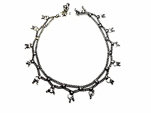 1 bracelet de cheville 25 cm Snake bain argent indien laiton mouillé Bonbonnière cornes