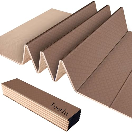 Faltbare Yogamatte, 0,6 cm dick, einfach zu verstauen, Reise-Yogamatte, leicht, für Fitness, rutschfest, Übungsmatte für Yoga, Pilates, Heimtraining und Bodenübungen (Violett/Schwarz)