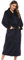 Vlazom Vestaglia Donna Invernale in Pile Morbido Accappatoio Elegante per Casa Natalizio，Blu Navy，XL