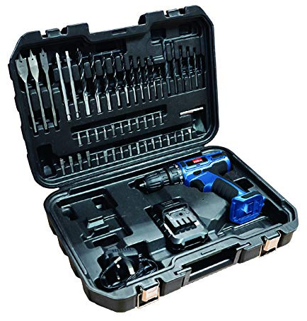 Hilka PTLCD1850 Li ion Cordless Drill/Driver with 50 Accessories