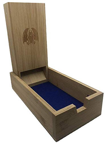 Tour de dés DND en Bambou et Plateau de roulement de dés - Accessoire de Shaker à dés en Bois Portable - Plateaux à dés pour Jeux de rôle et Jeux de Table - Plateau à dés en Bois antibruit