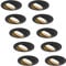HCFEI LED Einbaustrahler dimmbar schwarz schwenkbar 5W flach 230V Einbau-Spot Strahler Einbauspot 68mm Bohrloch, 120°Abstrahlwinkel, Warmweiß 3000K (10er Pack)
