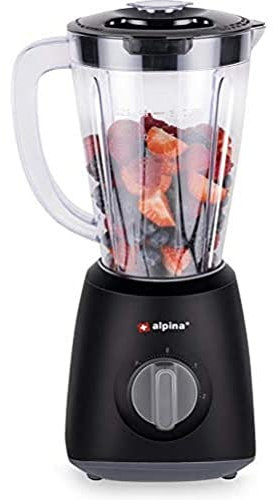 alpina Standmixer 1,5 Liter – Blender Mixer - Smoothie Mixer 400 Watt – Mixer Küche mit Turbofunktion – Mixer für Alles mit Kunststoffkrug – Edelstahlklingen – Schwarz