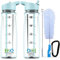 Water Bottle with Straw - Leakproof Adult Plastic Bottle - Motivational Time Markings To Drink - BPA Free Sports Drinks Bottle for Gym, Men Women Kids - Reusable Drinking Bottle 750ml (Sky Blue)