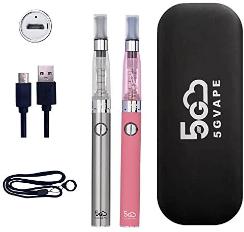 5GVAPE 2PCS eGo CE4 Vape Pens E-Cigarette Starter Kit,Rechargeable Battery and USB Charging Cable for 510 Thread E-Shisha Vape Pen,eGo Evod Battery,1.6ml Atomizer,With Lanyard,No E Liquid