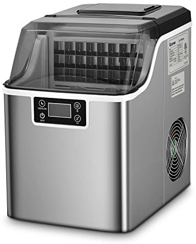 TANGZON Electric Ice Maker, 24 Ice Cubes Ready in 15 Mins, 18kg/24H Ice Machine with LCD Display, Automatic Self-Cleaning Ice Making Machine for Home Office and Party