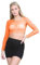 janisramone® Women s Sheer Mesh Crop Top, Crew Neck See Through Long Sleeve Crop Tops for Women, Ideal Summer and Party Top Neon Orange