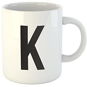 clothinx Geschenk Tasse mit Buchstaben K - Buchstabentasse - Anfangsbuchstabe - Initiale - Kaffeebecher - Teetasse - individuelles Geschenk - persönliche Geschenkidee Geschenk für Büro oder Zuhause