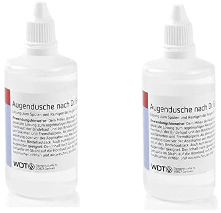 WDT Augendusche nach Dr. Grußendorf | Doppelpack | 2 x 110 ml | Augenpflege für Tiere | Dem Milieu des Auges angepasst | Auch zum Reinigen der Augenlider geeignet | Reinigt mild