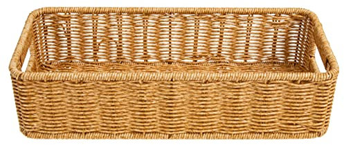 Alipis Canasta de Mimbre de Cesta de Almacenamiento Tejido para Canastas de Organización para Estantes Cestas Tejidas para La Cesta de La Despensa de Almacenamiento Decoración del Hogar
