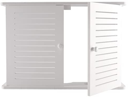 Spacesea Router Schrank,Kabellos WiFi Router Aufbewahrungsbox,Wandmontage Router Kasten WLAN Box Verstecken,Kabel Draht Halterung Wand Behang Stecker Brett Aufbewahrung Regal,