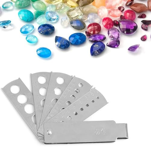 Brrnoo Edelstein Messwerkzeug, Zubehör für Schmuckausrüstung, Diamant Edelstein Fan Messgerät, Stein Messwerkzeug für Edelstein Größenmessung
