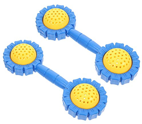Toyvian 2 Stücke Pädagogische Bell Dance Werkzeuge Geburtstag Früh Rassel Hanteln Kindergarten Glocken Jingle Baby Instrument Fitness Training Powerlifting Show Körper Stimme Blau Kinder